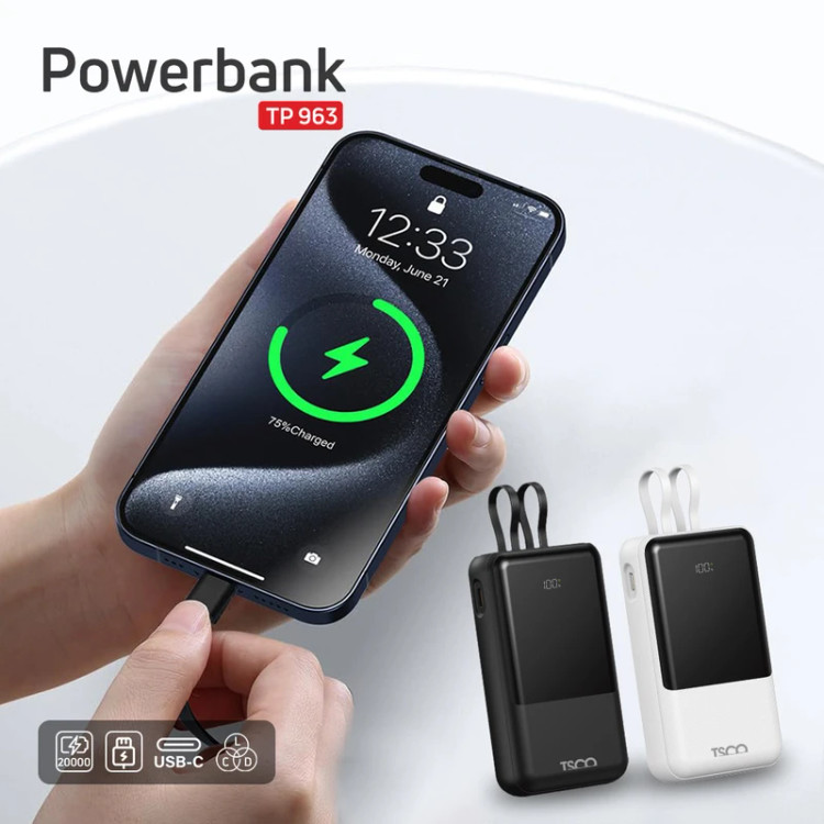 شارژر همراه تسکو مدل TP 963 ظرفیت 20000 میلی آمپر ساعت