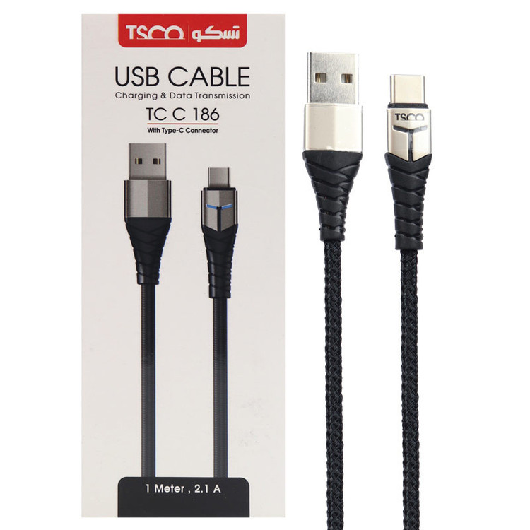 کابل تبدیل USB به USB-C تسکو مدل TCC186 طول 1 متر