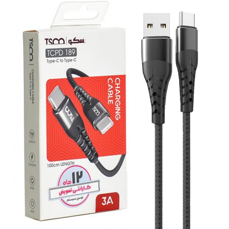 کابل USB-C تسکو مدل TC PD 189 طول 1 متر
