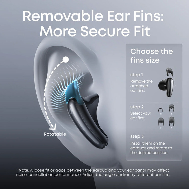 هدفون بلوتوثی توگوشی انکر مدل Soundcore Liberty Buds، مجهز به Adaptive ANC 3.0، پشتیبانی از Hi-Res Audio و کدک LDAC، عمر باتری 7 ساعت و محفظه شارژ 30 ساعته، 4 میکروفون هوش مصنوعی، بلوتوث 6.1 و مقاومت در برابر رطوبت و عرق